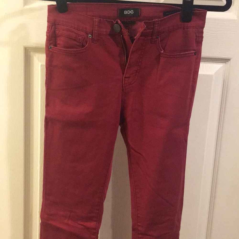Red High Waisted Skinny Jeans